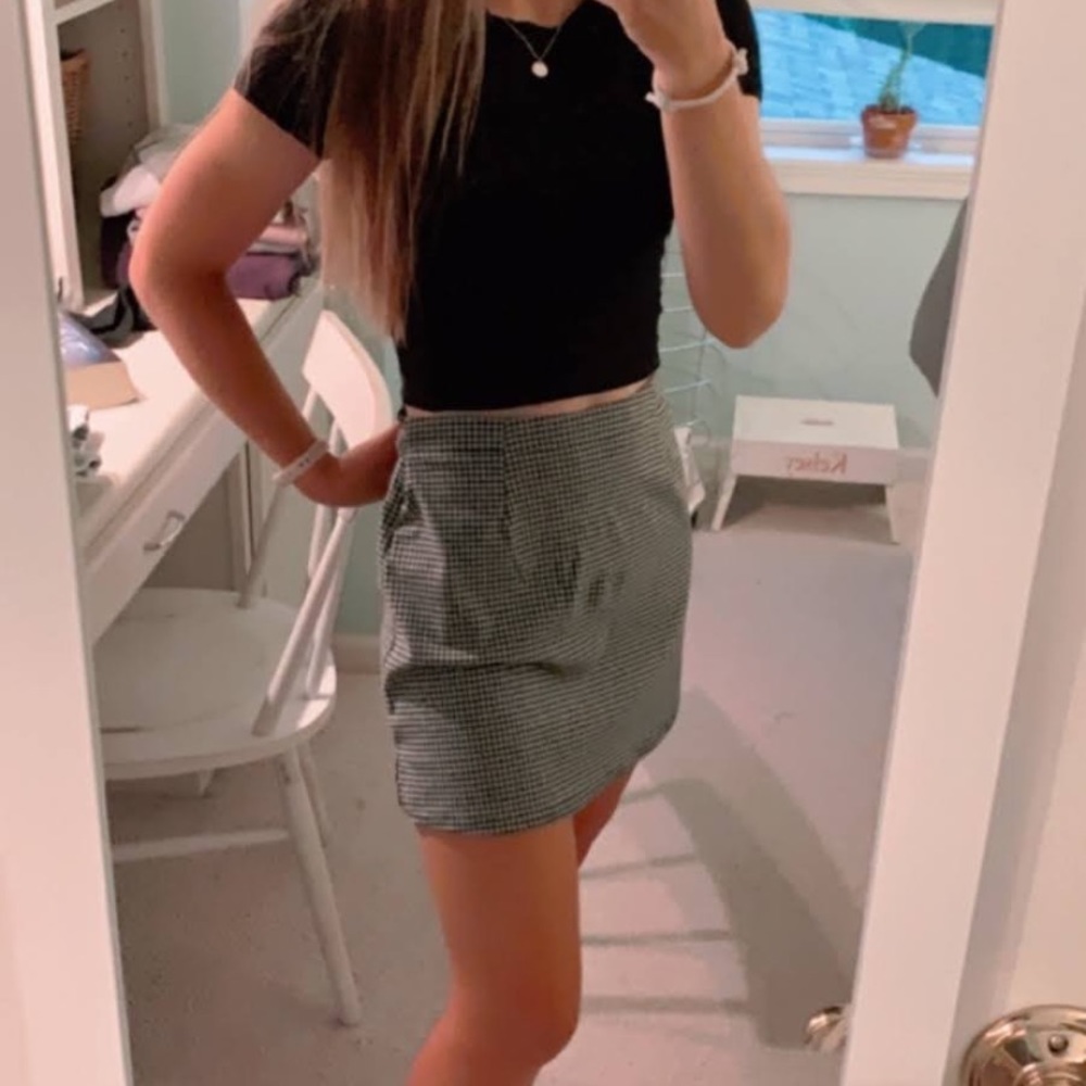 Black and White Gingham Mini Skirt